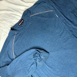 Bocomal Mens 4XL Blue Flame Resistant FR Long Sleeve Pocket T-Shirt CAT 2 NFPA